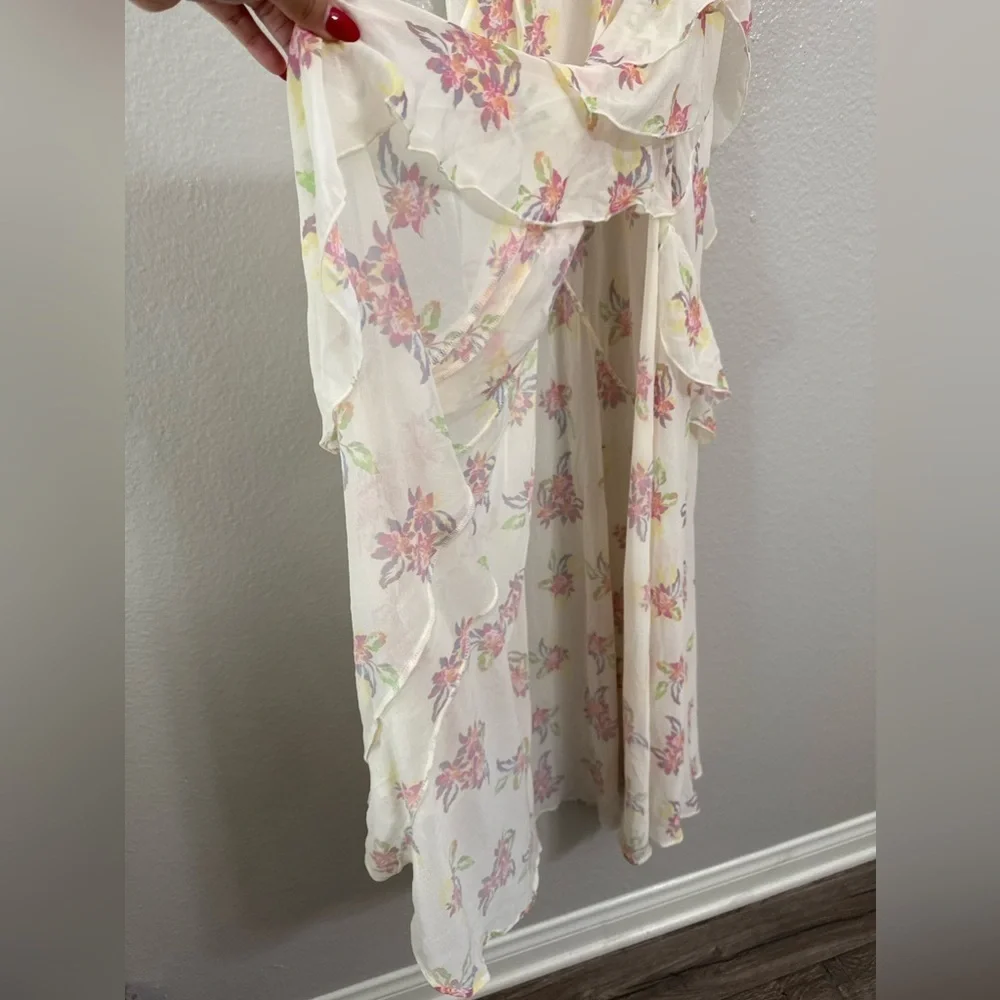 Free People Cream Pink Halter Sundress
